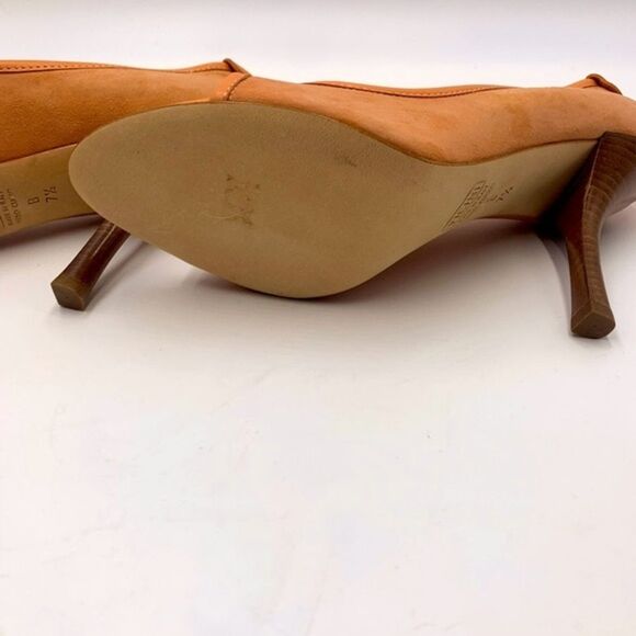 Auth NWT Giuseppe Zanotti TAK 90 Sandolo Peach Peep Toe Suede 4" Heels US 7.5B - Picture 14 of 16